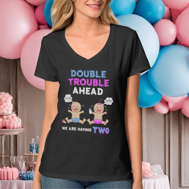 Camiseta Doble Problema, gemela y madre Chica para ser (Subido por el creador)