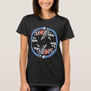 Camiseta Doble salmón del Pacífico Noroeste Coho Yin-Yang C