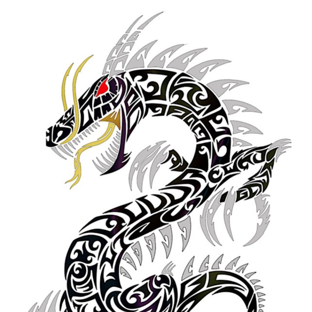 Camiseta Doble tablero tribal Dragón para patinar (Subido por el creador)