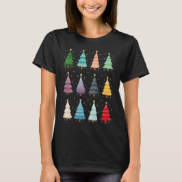 Camiseta Doce Árboles Festivos: Impresión Colorida de Vacac