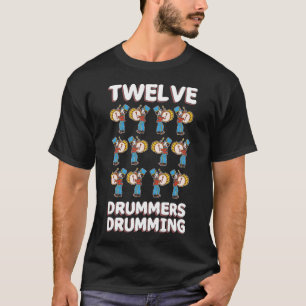 Camiseta Doce baterías que teclean la canción 12 navidad de