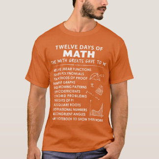 Camiseta doce días de matemáticas los grandes de las matemá