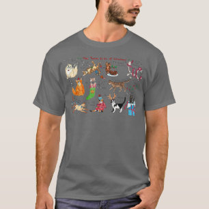 Camiseta Doce gatos graciosos de Navidades