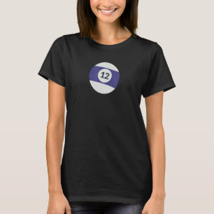 Camiseta Doce Número 12 Piscina Billar Lucky Purple Ball P