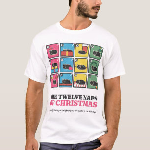 Camiseta Doce siestas de Navidad Gato negro divertido