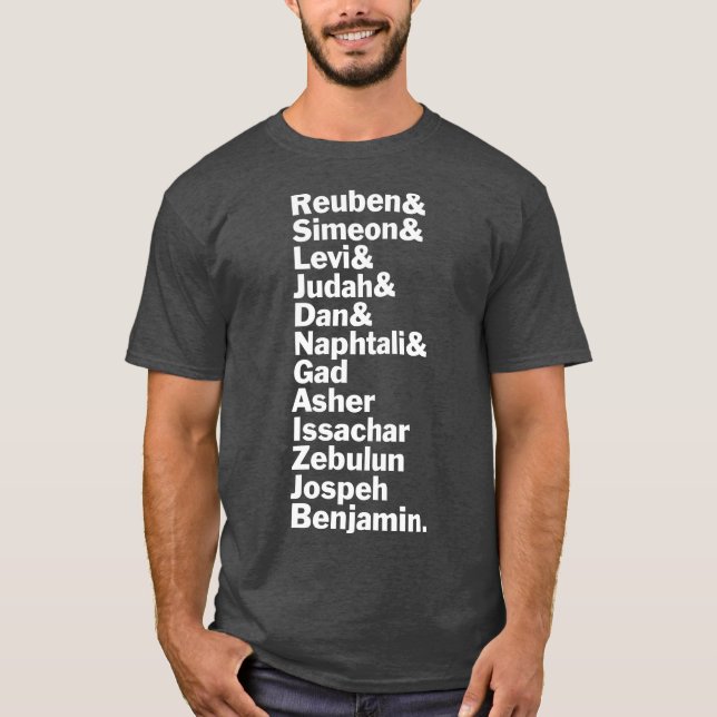 Camiseta Doce tribus de Israel Hebreo Israelí (Anverso)