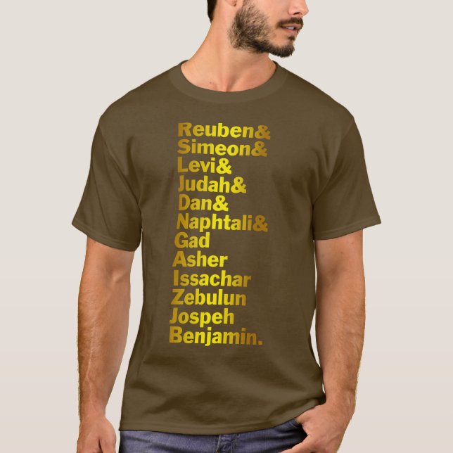 Camiseta Doce tribus de Israel Hebreo Israelí (Anverso)