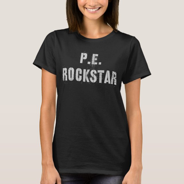 Camiseta Docente De Phys Ed Que Prefiero P E ROCKSTAR De Vu (Anverso)