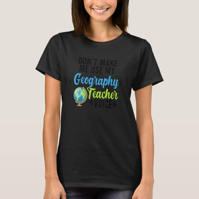 Camiseta Docente en Geografía - Enseñanza de Geografía (Anverso)