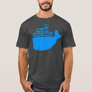 Camiseta Docker Js C Golang Ruby Python Hackathon Tech