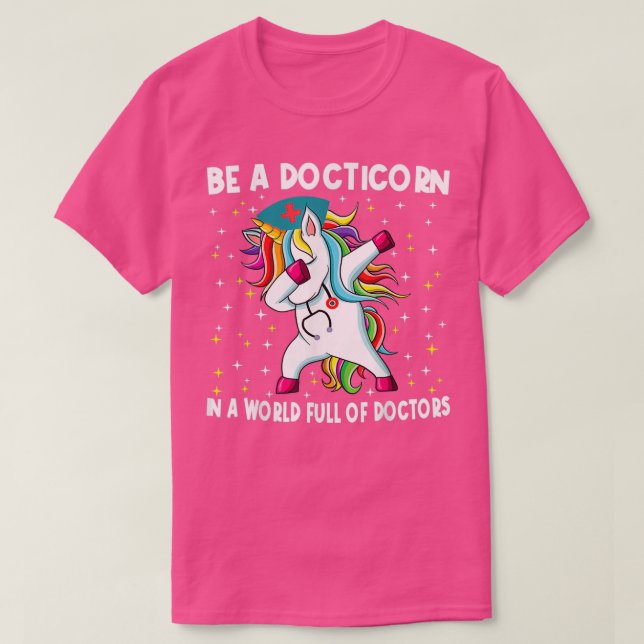 Camiseta Docticornio Como Un Médica Regular Dabbing Unicorn (Diseño del anverso)