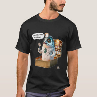 Camiseta Doctor Pez Sardina Divertido Arte de Punzante Cari
