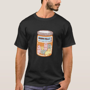 Camiseta Doctor Receta Kitten Cat Pastillas Felices Botella