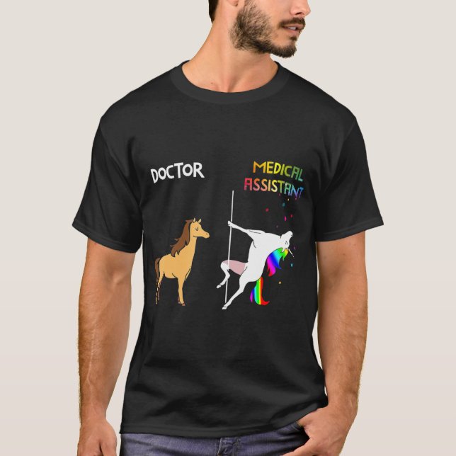 Camiseta Doctor Vs Medical Assistant Unicorn Dancing (Anverso)