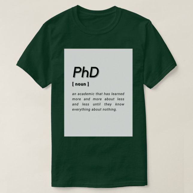 Camiseta Doctorado Médica de Filosofía Defi (Diseño del anverso)