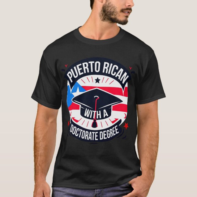 Camiseta Doctorado puertorriqueño Graduado PhD 2024 (Anverso)