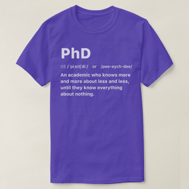 Camiseta Doctorado Un académico que sabe más y más sobre me (Diseño del anverso)