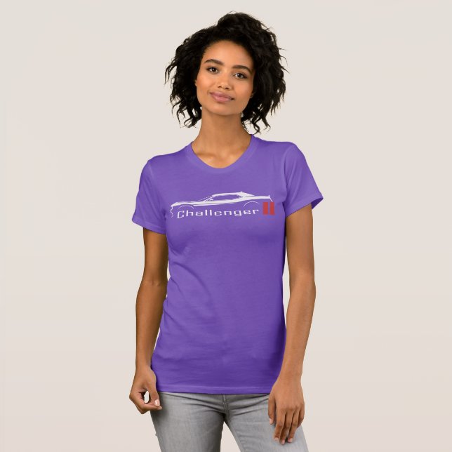 Camiseta Dodge Challenger Muscle Car Bandera Ameri (Anverso completo)
