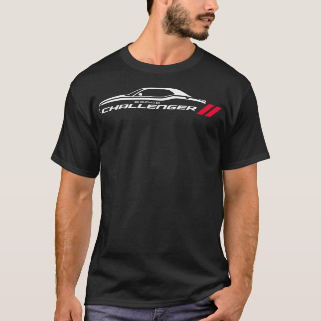 Camiseta Dodge Challenger Músculo Coche Bandera Americana (Anverso)