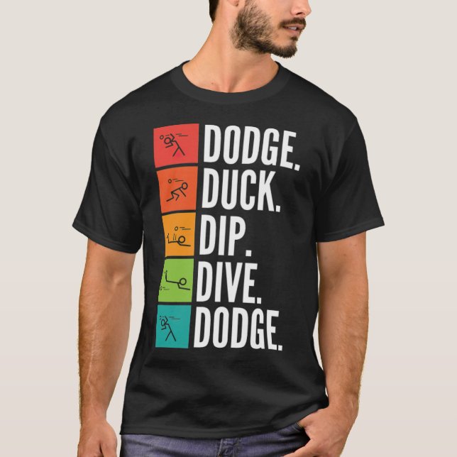 Camiseta Dodge Duck Dip Dive Dodge Funny Dodgeball labrador (Anverso)