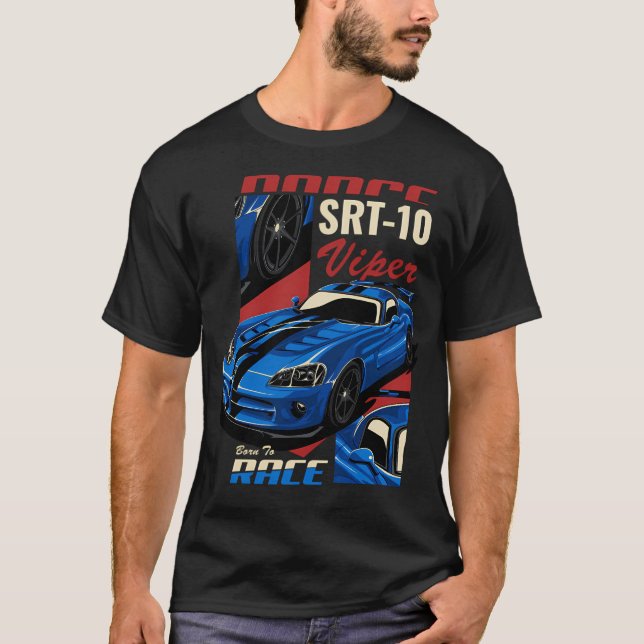 Camiseta Dodge Srt-10 Viper Nacido En Raza (Anverso)