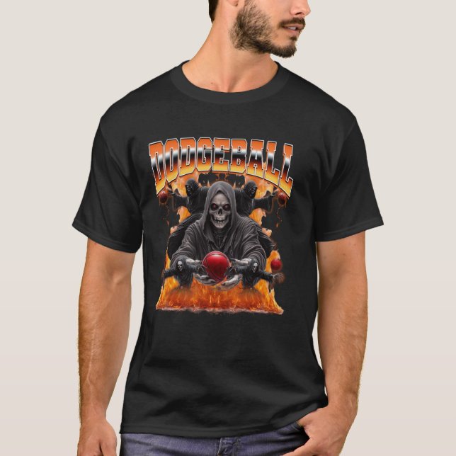 Camiseta Dodgeball Player Grim Reaper 90s Bootleg Style (Anverso)