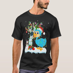 Camiseta Dodo Bird árbol de navidad iluminando Santa Hat Do