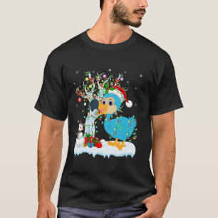 Camiseta Dodo Bird Navidad árbol de luz Santa Hat Dodo Chri