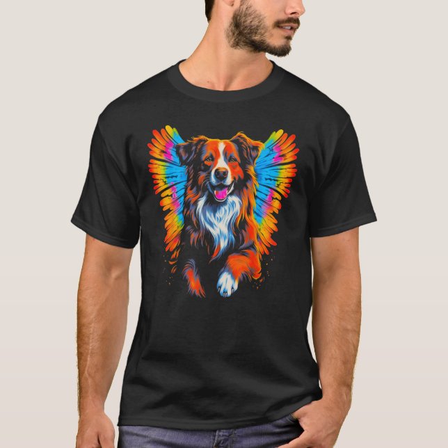 Camiseta Dog Australian Shepherd Angel Wings (Anverso)