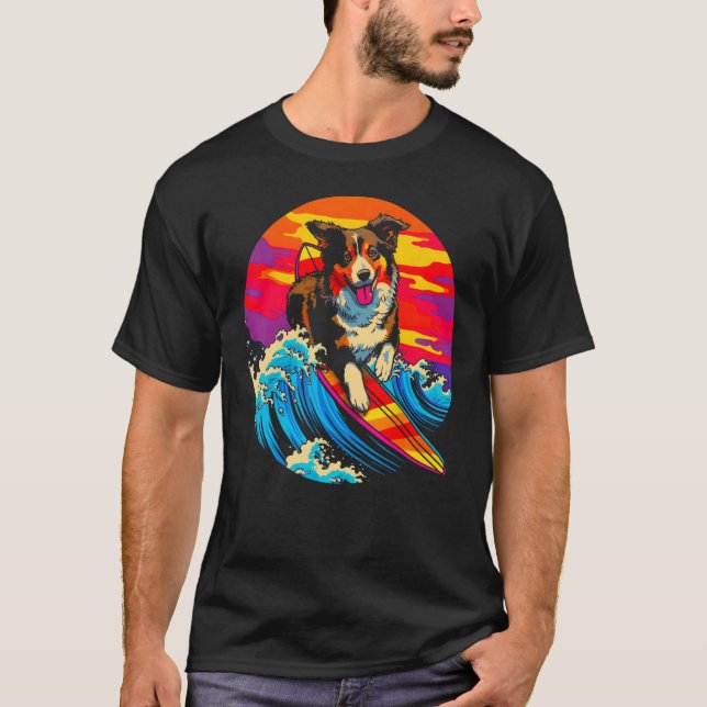 Camiseta Dog Australian Shepherd Surf (Anverso)