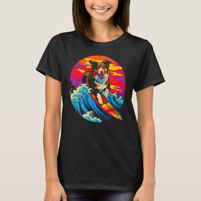 Camiseta Dog Australian Shepherd Surf (Anverso)