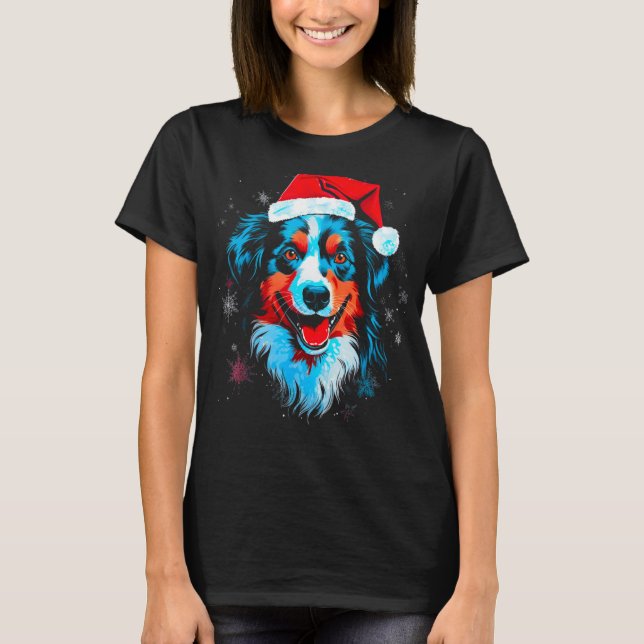 Camiseta Dog Australian Shepherd Xmas (Anverso)