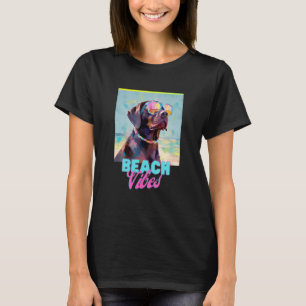 Camiseta Dog Beach T Shirt Cute Labrador Propietario Tee Gi