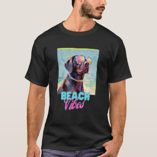 Camiseta Dog Beach T Shirt Cute Labrador Propietario Tee Gi