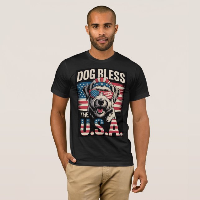 Camiseta Dog Bless USA (Anverso completo)