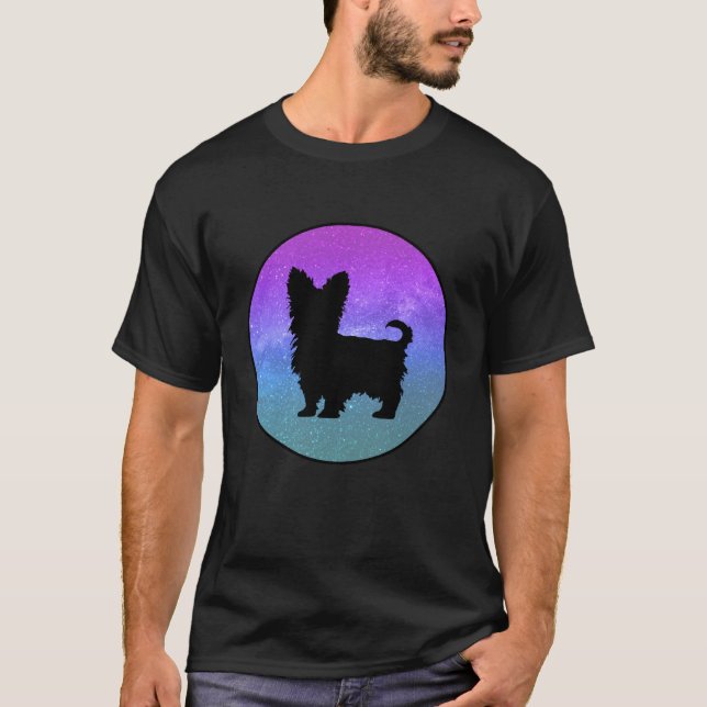 Camiseta Dog Breed Yorkshire Terrier Dog Silhouette Space G (Anverso)