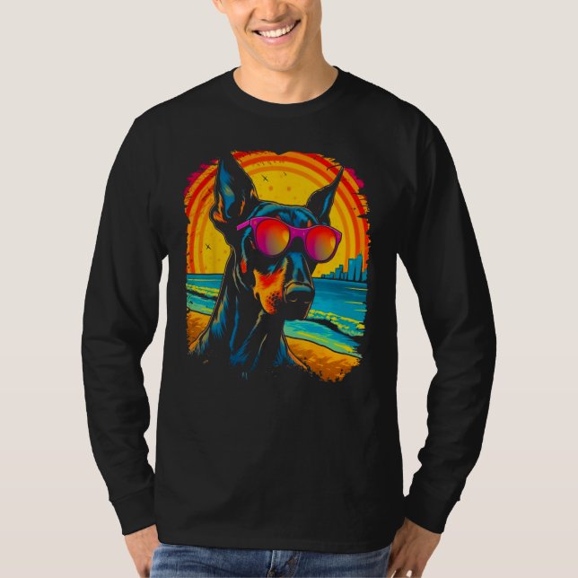 Camiseta Dog Cool Doberman Pinscher Sunglasses (Anverso)