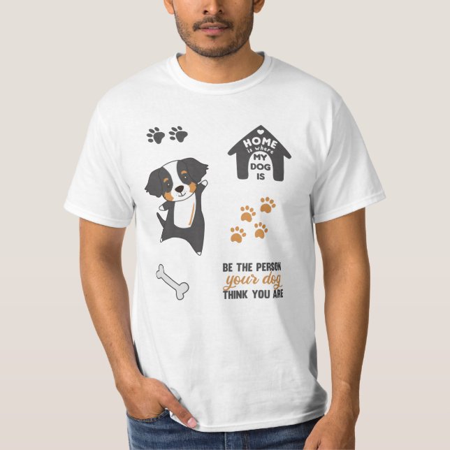 Camiseta Dog Cute Pegatina Set Bernese Mountain (Anverso)