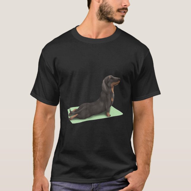 Camiseta Dog Dachshund Yoga Pose Meditación Zen Workout Exe (Anverso)