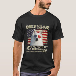 Camiseta Dog Dad American Eskimo Dog Dad Feliz Día del Padr