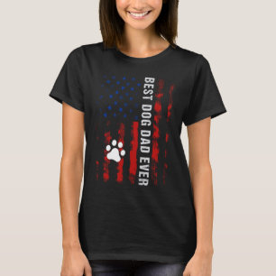 Camiseta Dog Dad American Flag Fathers Day Por Mejor Papá P