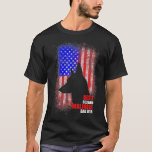 Camiseta Dog Dad Ever American Flag Día belga de Malinois