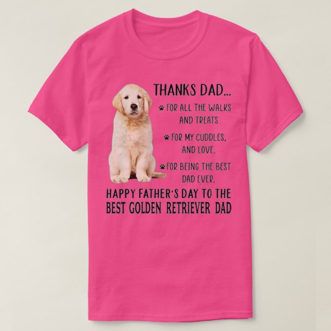 Camiseta Dog Dad Happy Father's Day To The Best Golden Retr (Diseño del anverso)