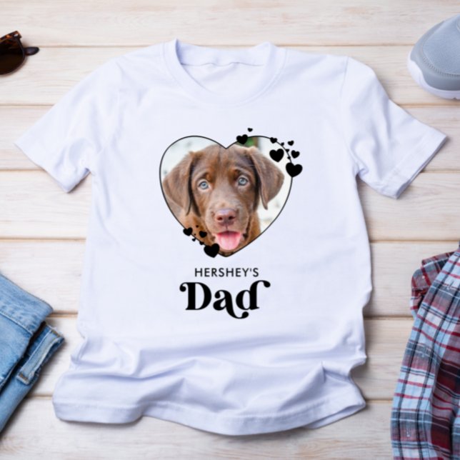 Camiseta Dog DAD Mascota de Perro del Corazón Personalizado (Subido por el creador)