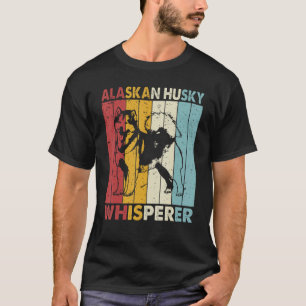 Camiseta Dog Dad Mom Whisperer Vintage Alaskan Husky