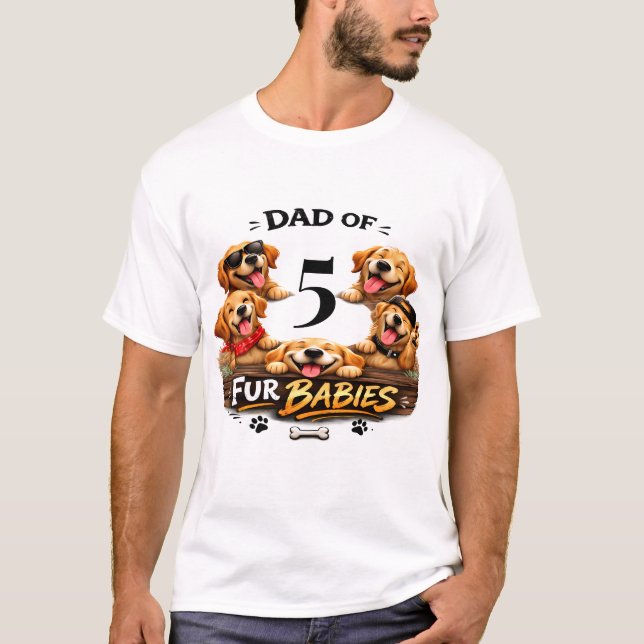 Camiseta Dog Dad Portrait Personalized Number Custom Design (Anverso)