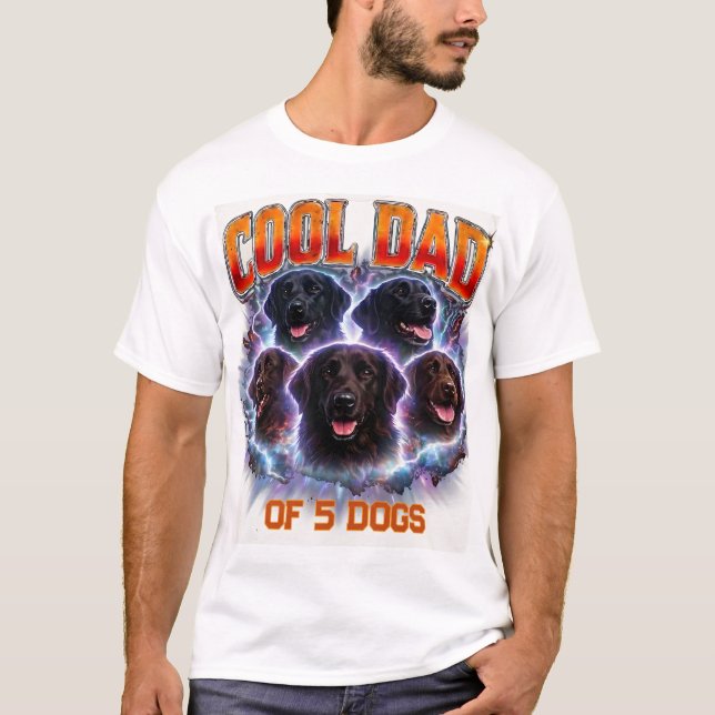 Camiseta Dog Dad Portrait Personalized Number Custom Design (Anverso)