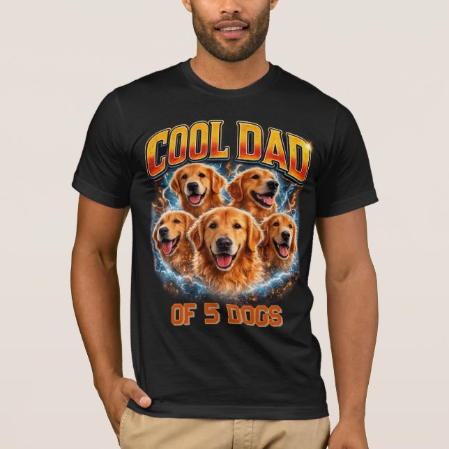 Camiseta Dog Dad Portrait Personalized Number Custom Design (Anverso)