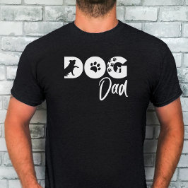 Camiseta Dog Dad - Silueta de perro, huellas de pa