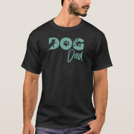 Camiseta Dog Dad - Verde agua - Silueta de perro, 